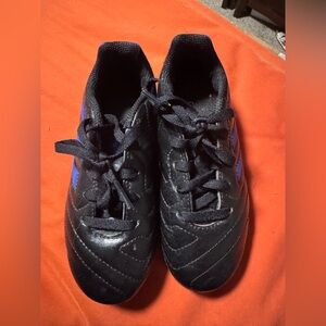 Kids size 12 Black and Blue Adidas Cleats